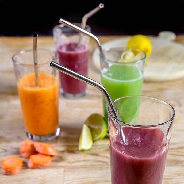 0579 Set of 4 Stainless Steel Straws & Brush (2 Straight straws, 2 Bent straws, 1 Brush) 0579 Set of 4 Stainless Steel Straws & Brush (2 Straight straws, 2 Bent straws, 1 Brush)